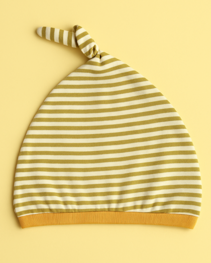 Yellow Stripe Cap for Baby | New Born Baby Cap