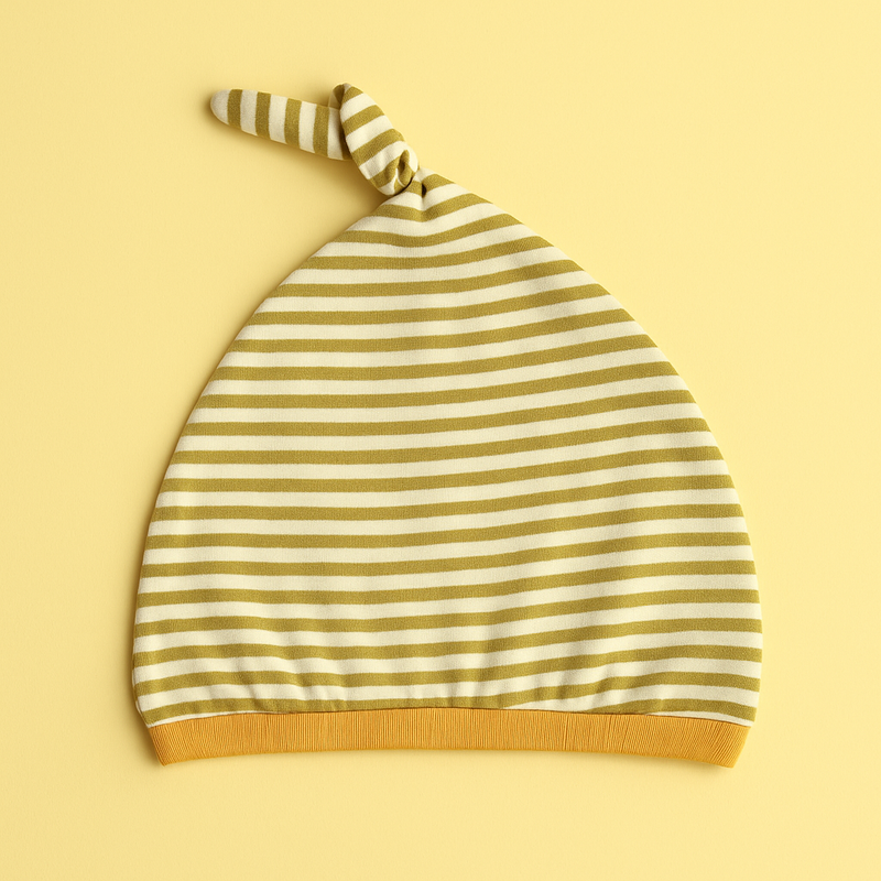 Yellow Stripe Cap for Baby | New Born Baby Cap