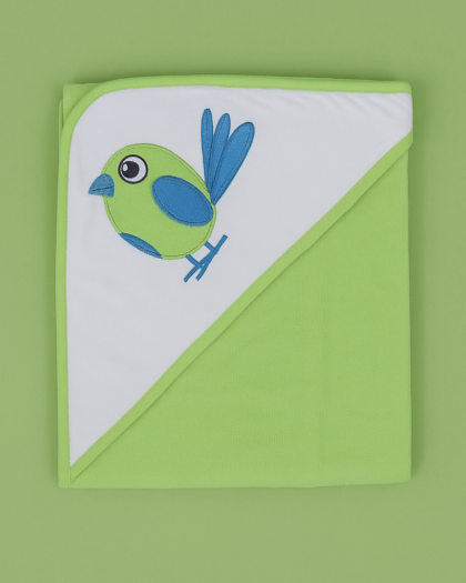 Hooded Baby Bath Towel Bird Green - Imported