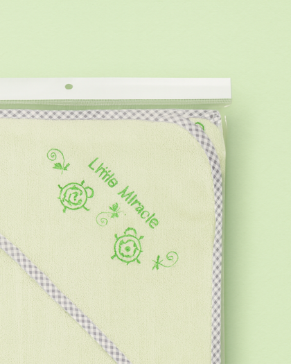 Soft Hooded Bath Towel for Baby | New Born Baby Towel |Green Little Miracle | Imported