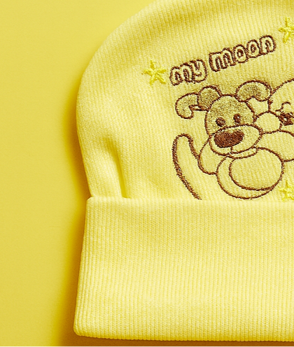 Baby Cap Cute Baby Rider Yellow My Moon | New Born Baby Cap