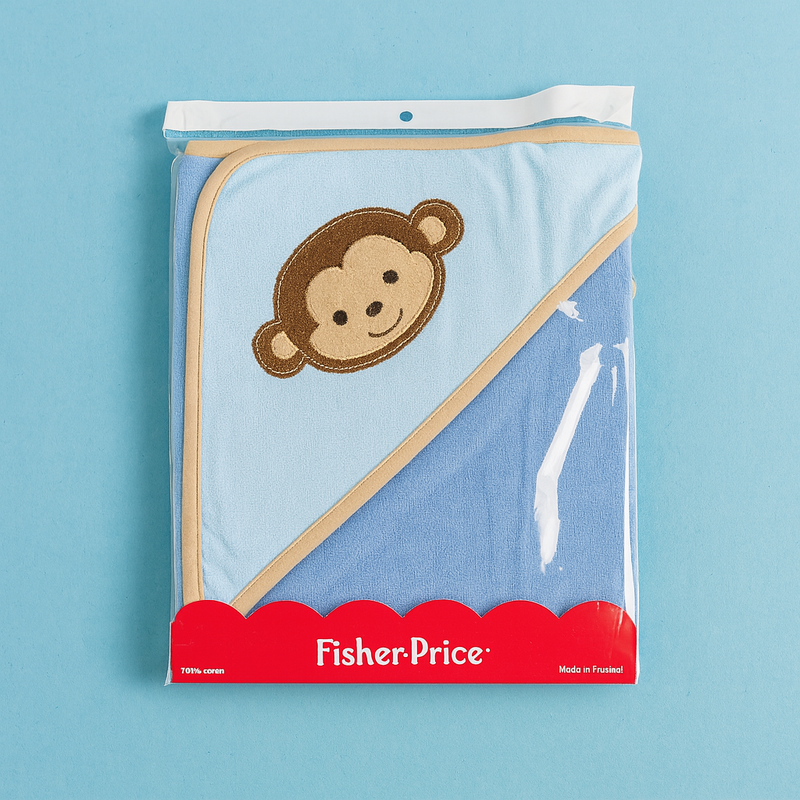 Hooded Bath Towel for Baby | New Born Baby Towel |Blue | Monkey| Imported