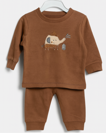 Cotton Pajama Shirt for Baby Girl Boy | Brown