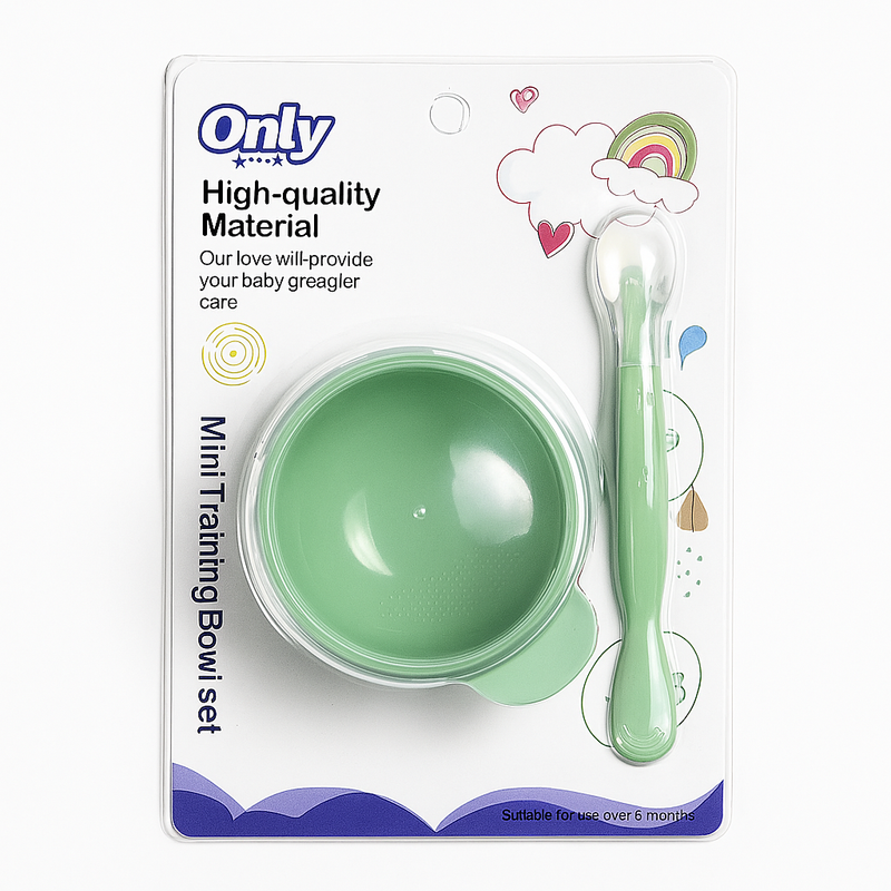 Baby Food Bowl and Spoon Green | BPA Free | - Image 2
