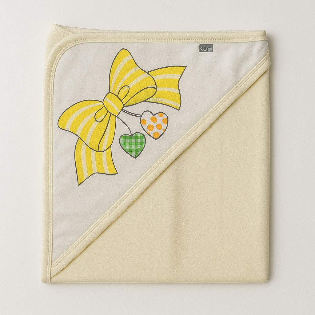 Baby Soft Wrapping Sheet Hooded Pink And Yellow - Image 2