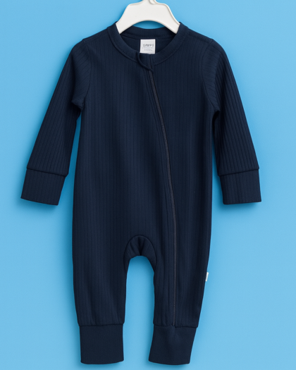 Baby Full Body Suit Romper for Baby | Navy Blue | Zipper| Imported