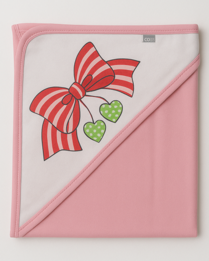 Baby Soft Wrapping Sheet Hooded Pink And Yellow
