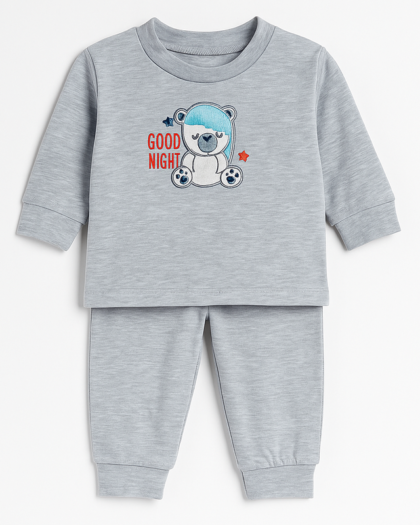 Grey Pajama Shirt for Baby Girl Boy | Good Night Sleep