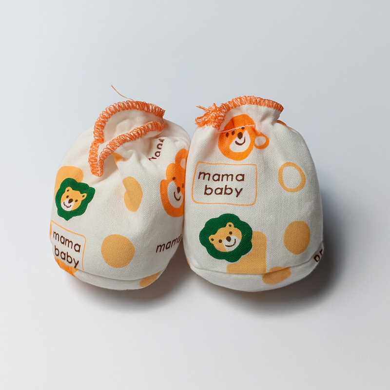 Set of 3 Booties for Baby Boys| Baby Girls | Orange | Blue - Image 2