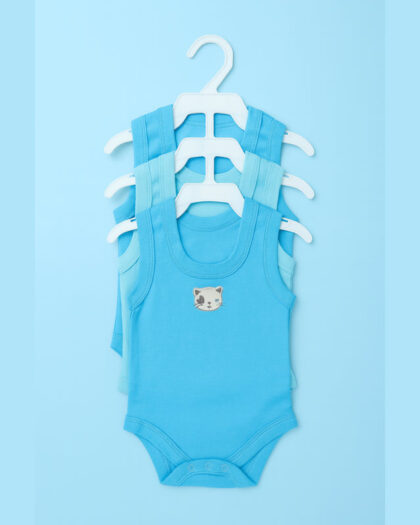 Set of 3 Sleeveless Body Suit For Baby Girls and Boys | Baby Rompers