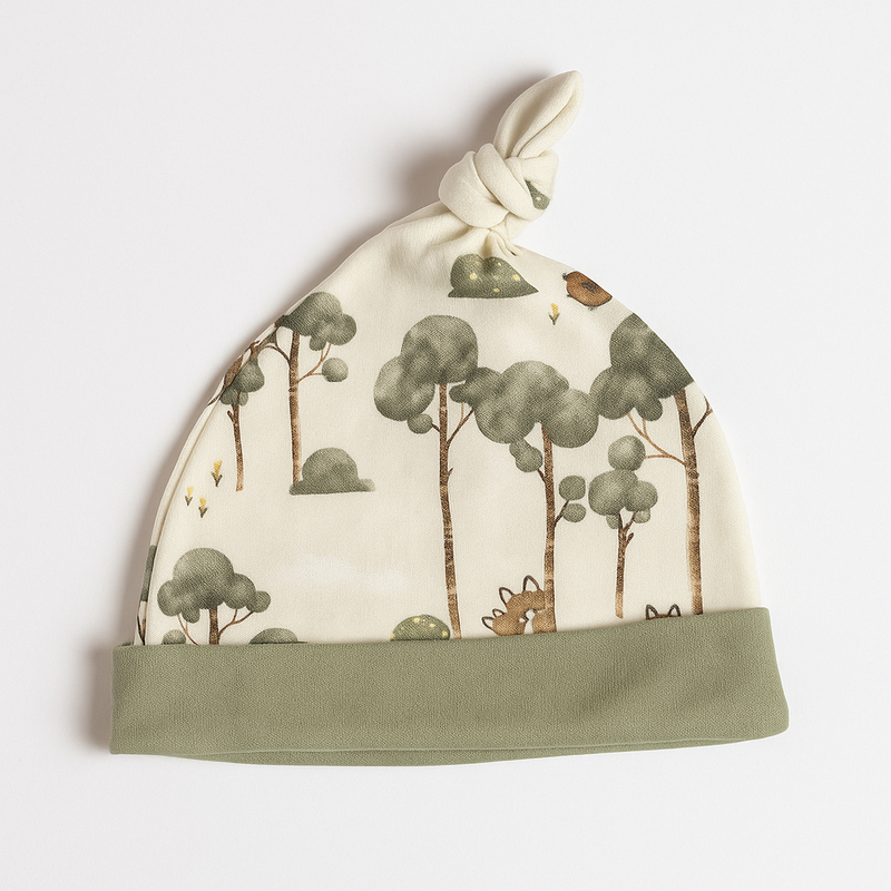Cap for Baby | Green Tree | Green Color New Born Baby Cap