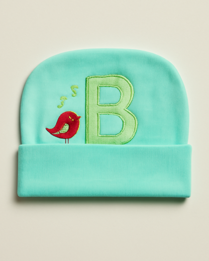 Baby Cap Cute Bird | New Born Baby Caps | Green