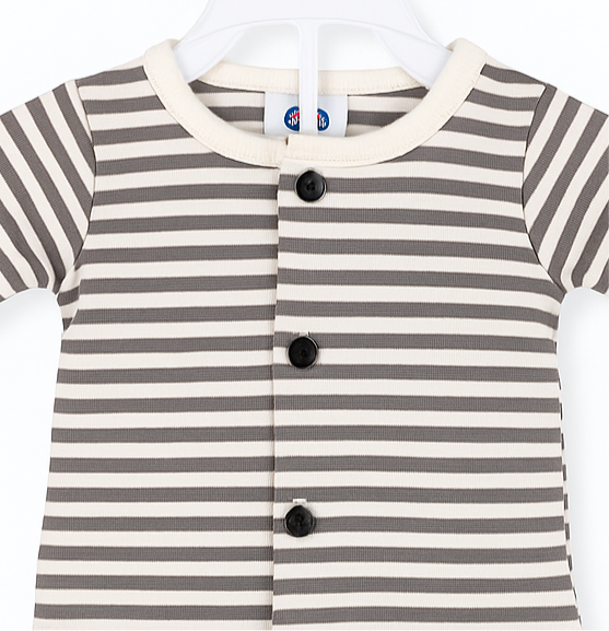 Baby Boy / Girl Stripe Trouser Shirt New Born to 6 Months | Grey - Image 2