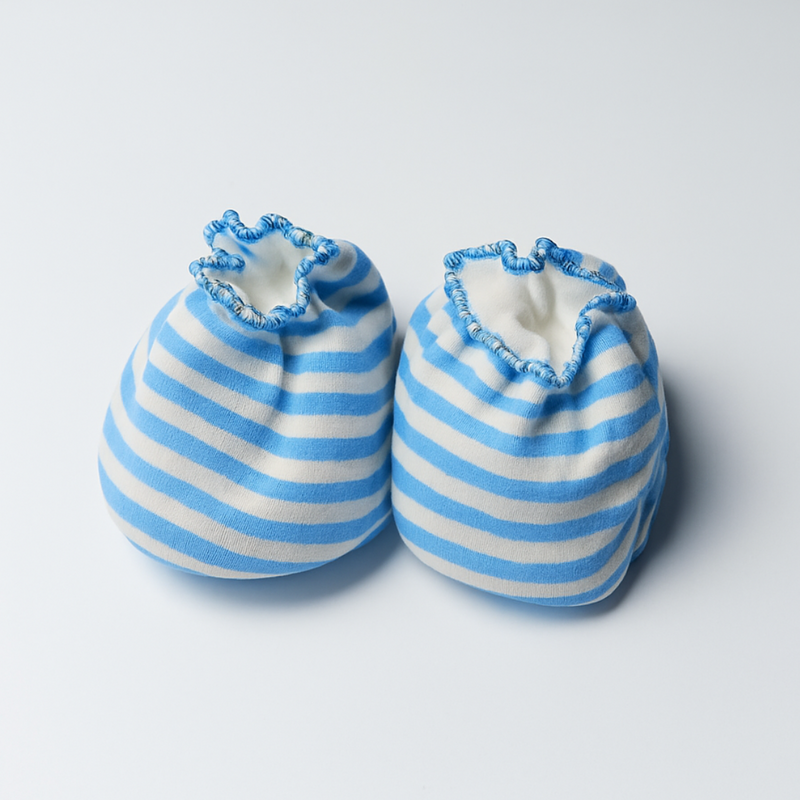 Set of 3 Booties for Baby Boys| Baby Girls | Orange | Blue - Image 3