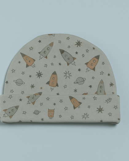 Infant Baby Cap Blue and Grey Rockets | Imported