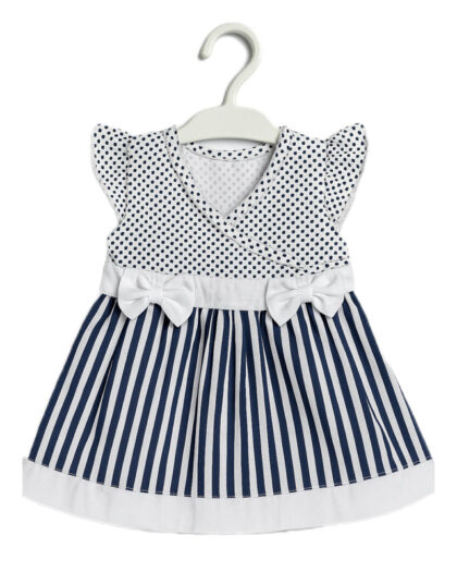 Stripe and Polka Dot Black and White frock For Baby Girls | Imported