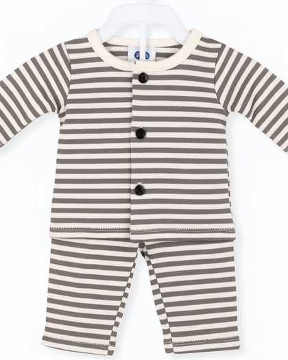 Baby Boy / Girl Stripe Trouser Shirt New Born to 6 Months | Grey