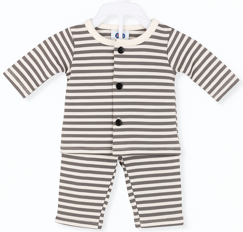 Baby Boy / Girl Stripe Trouser Shirt New Born to 6 Months | Grey