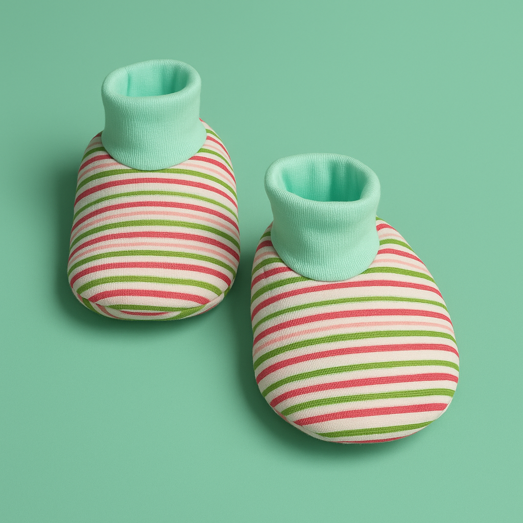 Infant Baby Booties Pack of 3 Stripes, Butterfly and Orange zcar | Imported - Image 2