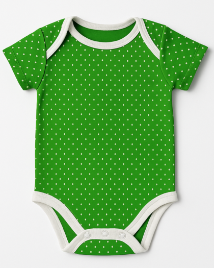 Baby Body Romper Suit | Green | Cream