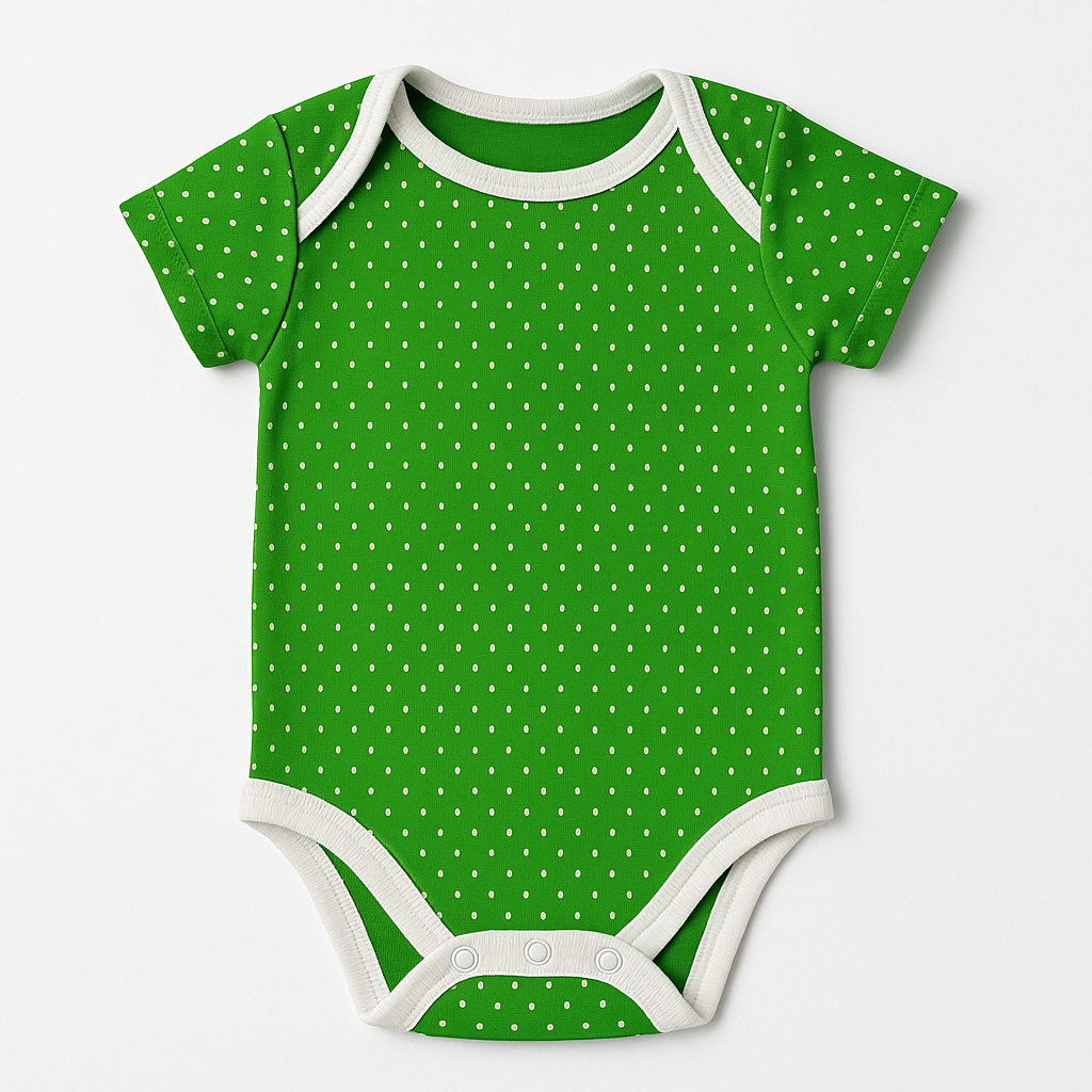 Baby Body Romper Suit | Green | Cream