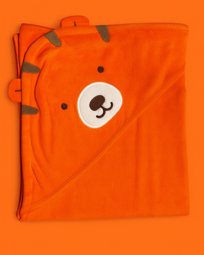 Hooded Towel for Baby- Orange  | Imported