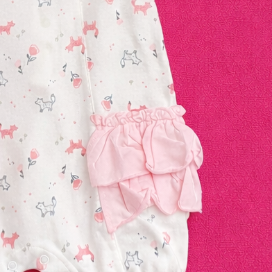 Pink White Half Romper For Baby Girl | Summer - Image 3