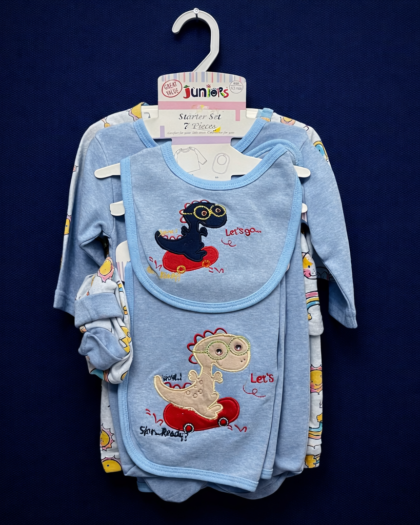 Starter Set for Baby– 7 Piece Blue | Baby Girl and Boy| Gift Set for Baby |Bear