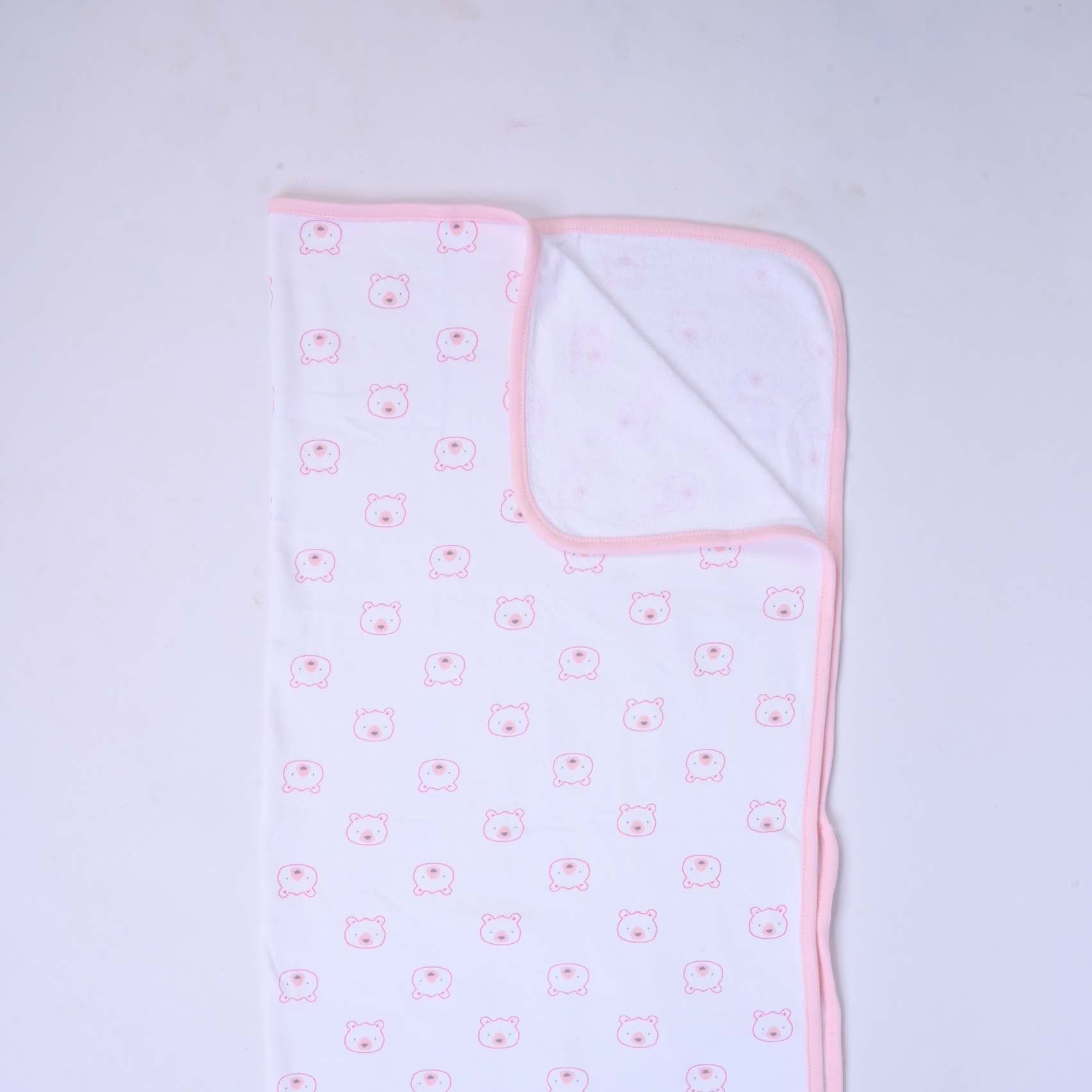 Infant Wrapping Sheet White Pink | Imported - Image 3