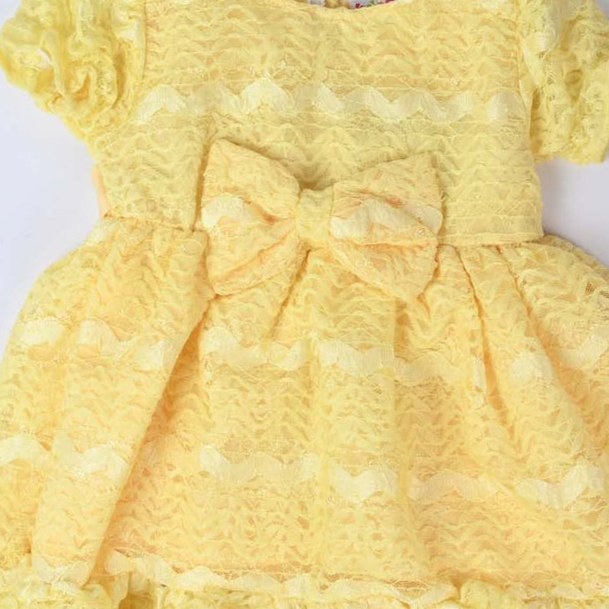 Fancy Yellow Bella Frock for Infant Girls | Imported Baby Girl Dress - Image 3