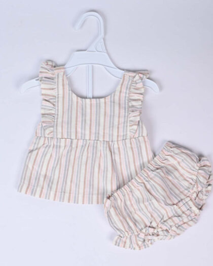 Infant Girls Stripe 2 Piece Frock