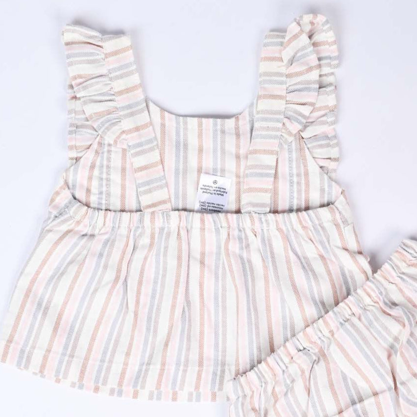 Infant Girls Stripe 2 Piece Frock - Image 3