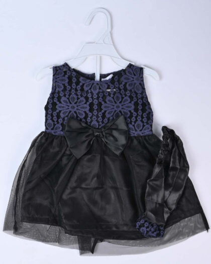 Fancy Black Frill frock with Head Band