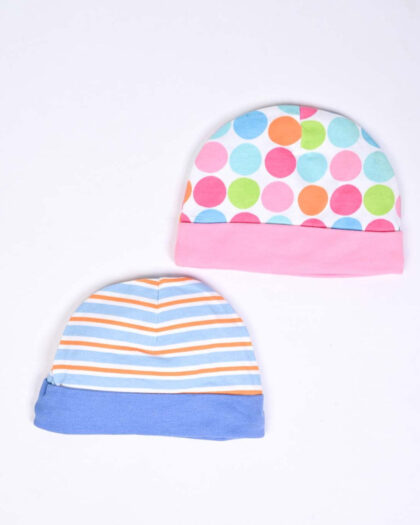 Infant Cotton Interlock Caps | Pack of 2 | Mix