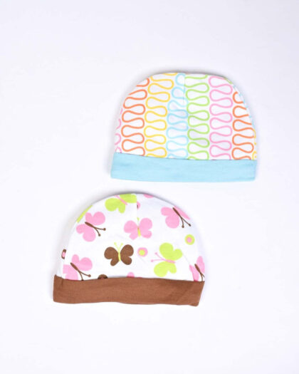 Infant Cotton Interlock Caps | Pack of 2 | Mix