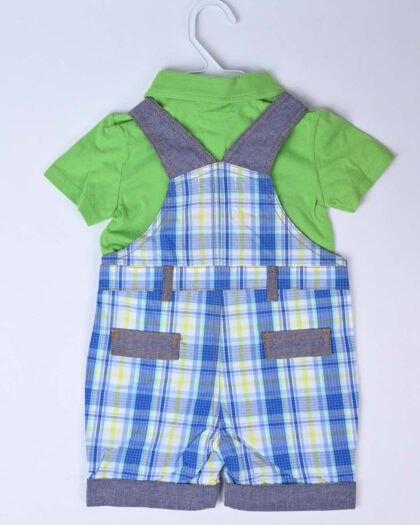 Checkered Baby Boy Dungree Style Suit