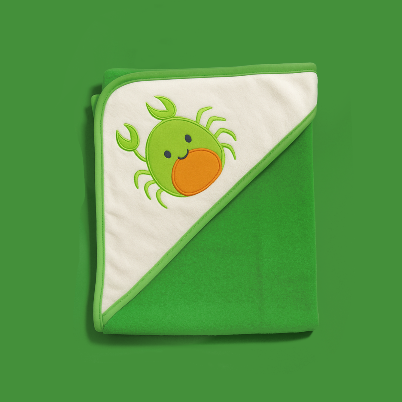 Hooded Baby Bath Towel Green - Imported - Image 3