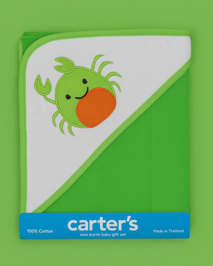 Hooded Baby Bath Towel Green - Imported