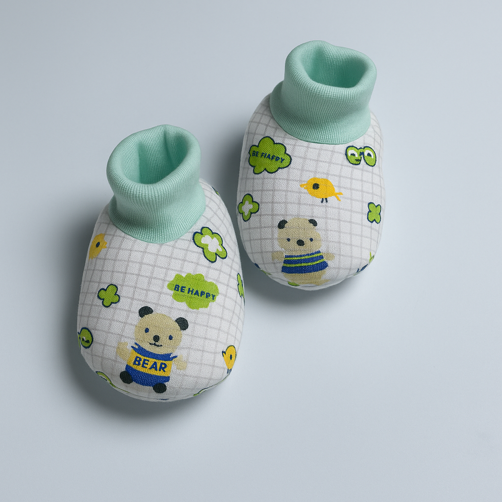 Infant Baby Pack of 3 Booties Green | Imported - Image 3