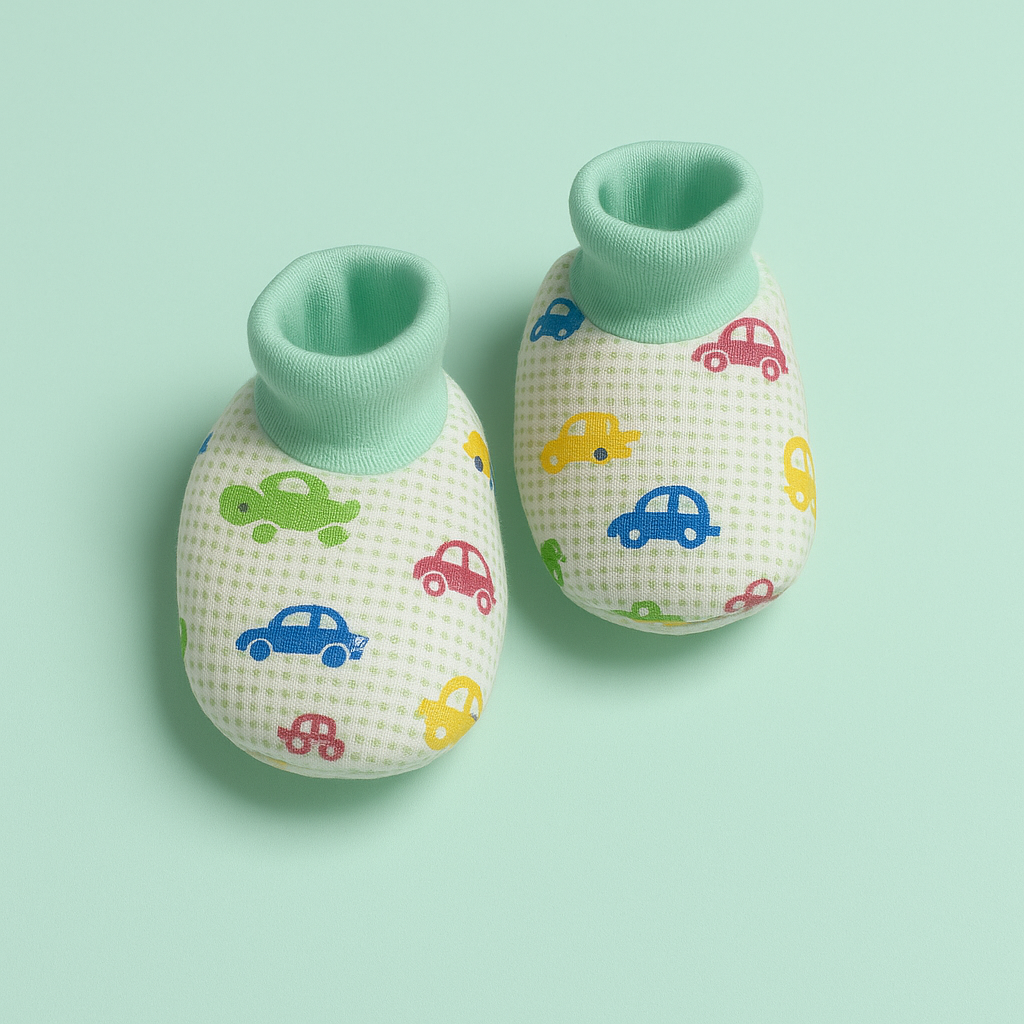 Infant Baby Pack of 3 Booties Green | Imported - Image 2