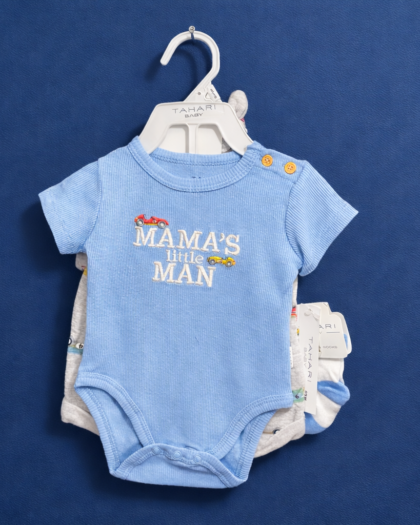 Baby 4 piece imported Suit for Baby Girl Boy | Blue Grey | New Born to 9 Months