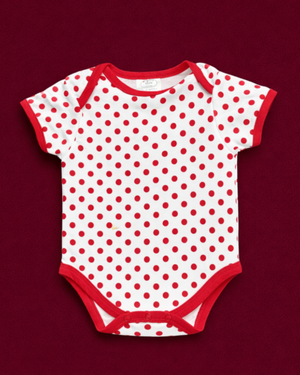 Red polkadot 1pc romper set