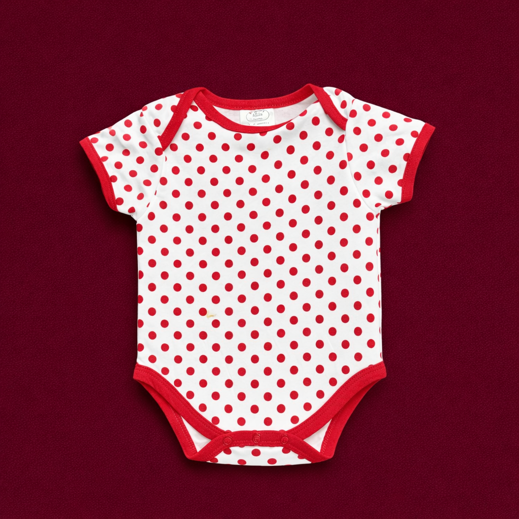 Red polkadot 1pc romper set