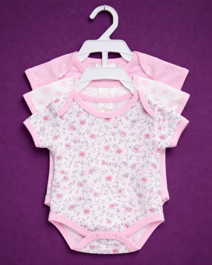 Newborn 3pc Romper set Pink |White