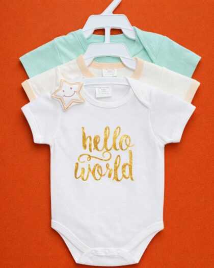 Newborn 3pc Romper set White|Blue