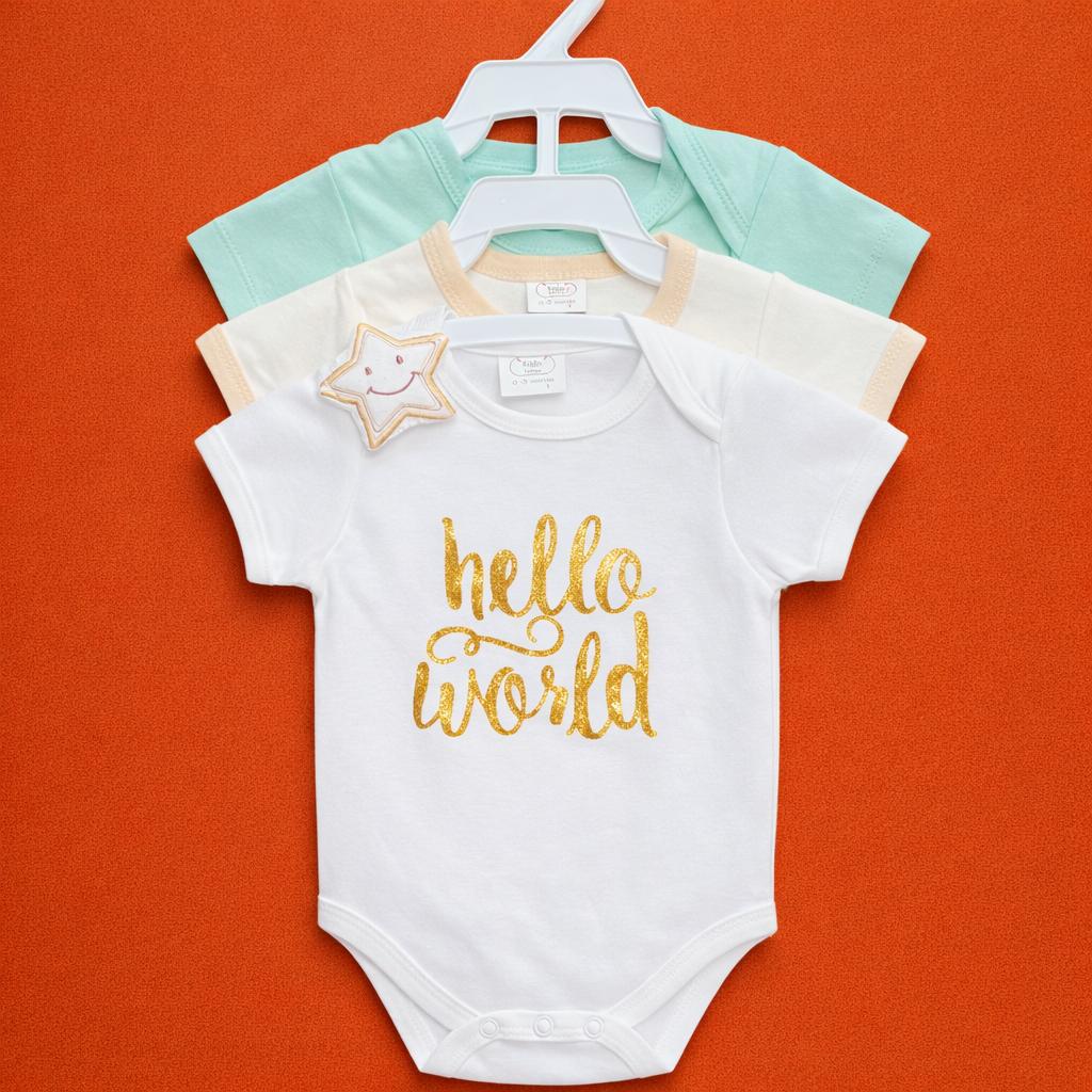 Newborn 3pc Romper set White|Blue