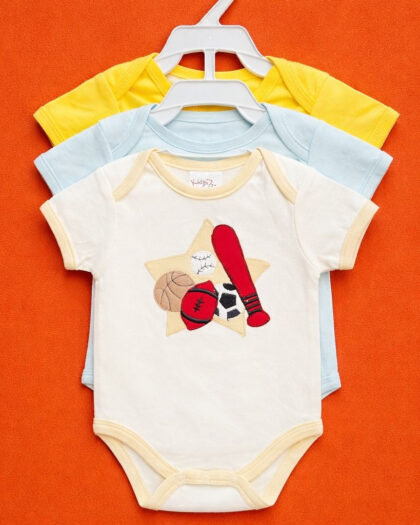 Newborn 3pc Romper set White|Blue|Yellow|