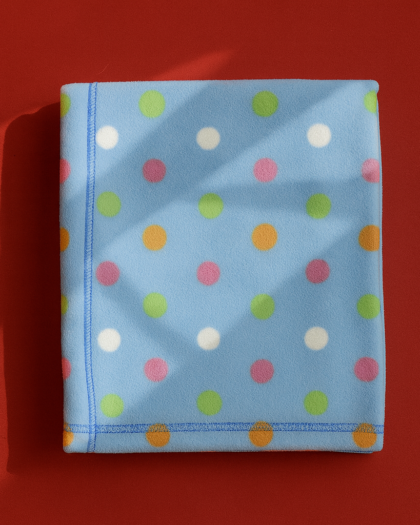 All Weather Blanket for Baby | Blue Polka Dots Cover For infants