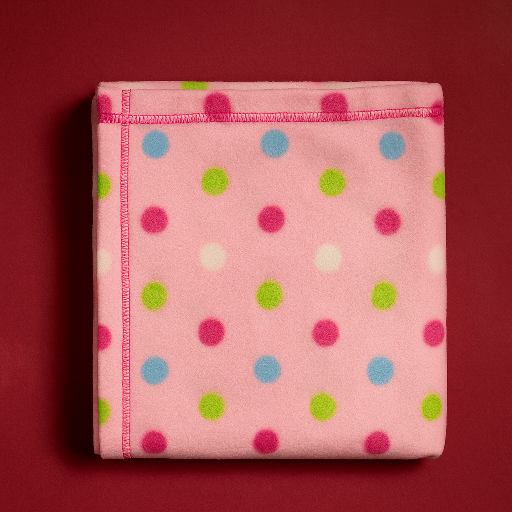 All Weather Blanket for Baby | Imported Pink Polka Dots Cover For infants - Image 2