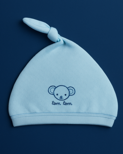 Tom Tom Knot Cap for Baby Blue and Pink | New Born Baby Cap